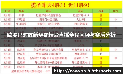 欧罗巴对阵新圣徒精彩直播全程回顾与赛后分析